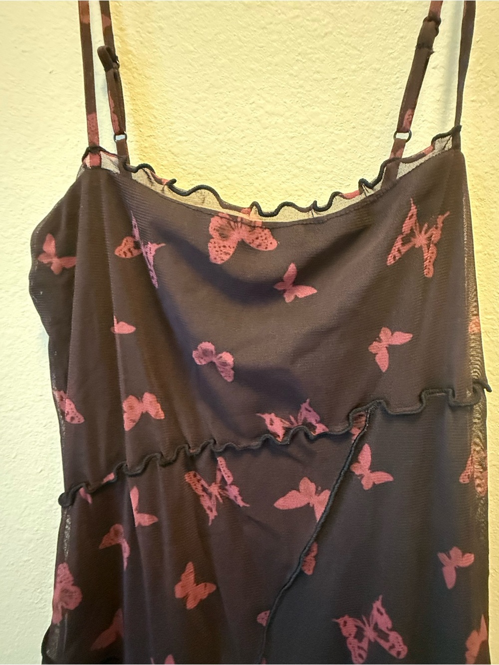 Urban Outfitters Moxie Butterfly Mesh Mini Slip Dress Size XS Y2K 90’s Inspired - Picture 5 of 14